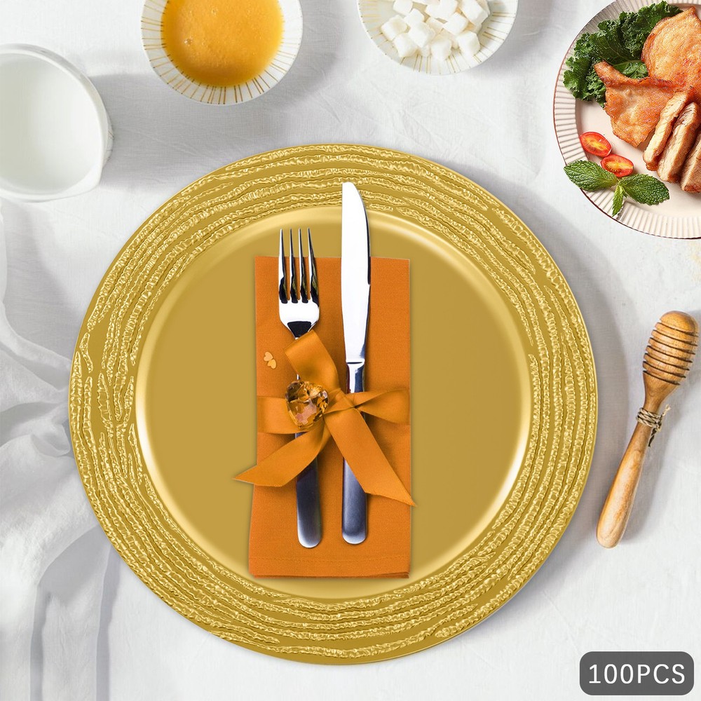 Antique Gold Charger Plates 13