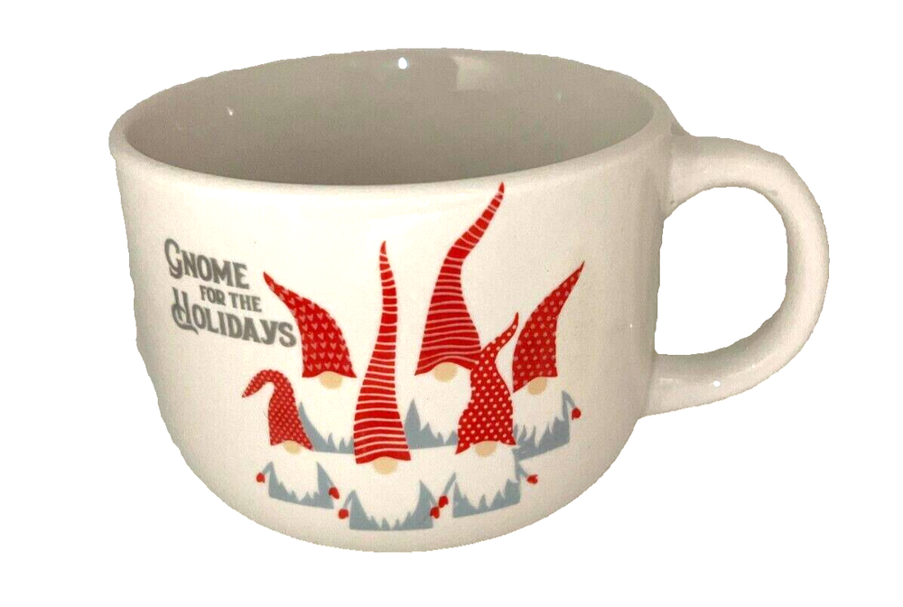 Festive Gnome Holiday Soup Coffee Mug Stoneware 20oz Microwave Safe  