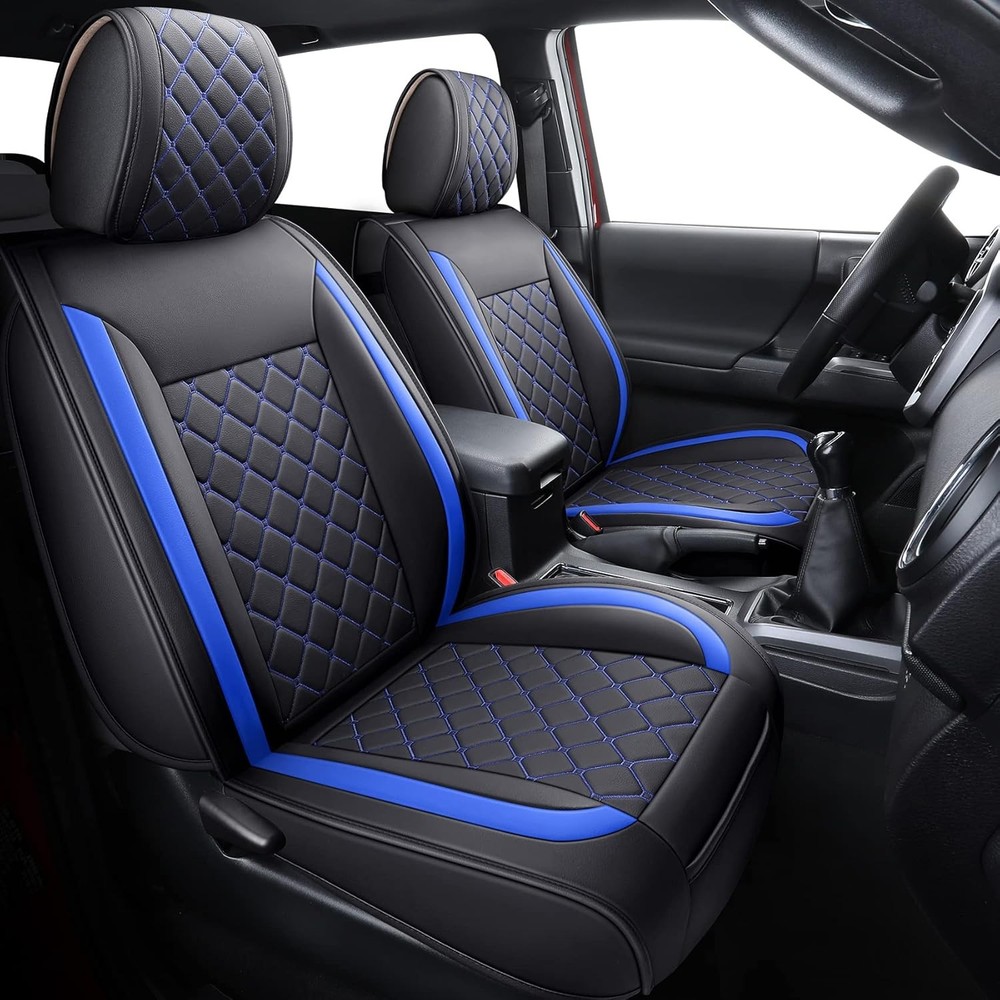 Tomatoman Tacoma Seat Covers Customized for 2005-2025 Full Set/Black-Blue