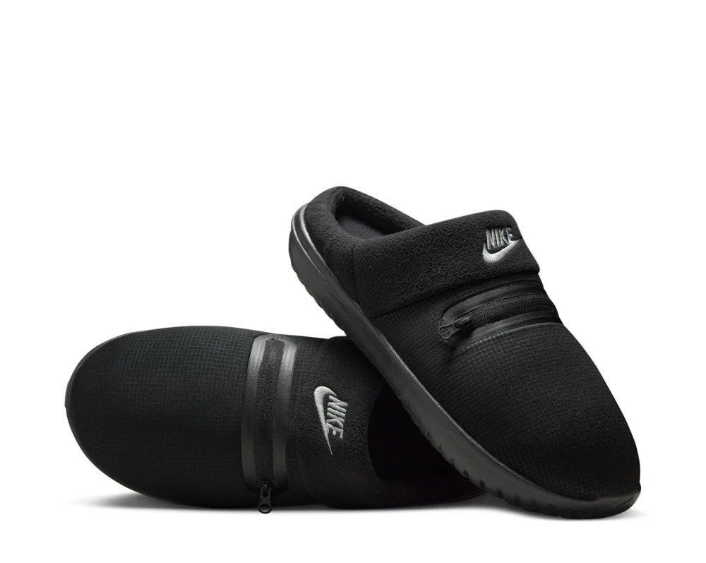 Nike Burrow Slipper Mens Size 10 Black Comfort Slides with Zip FZ7942-001