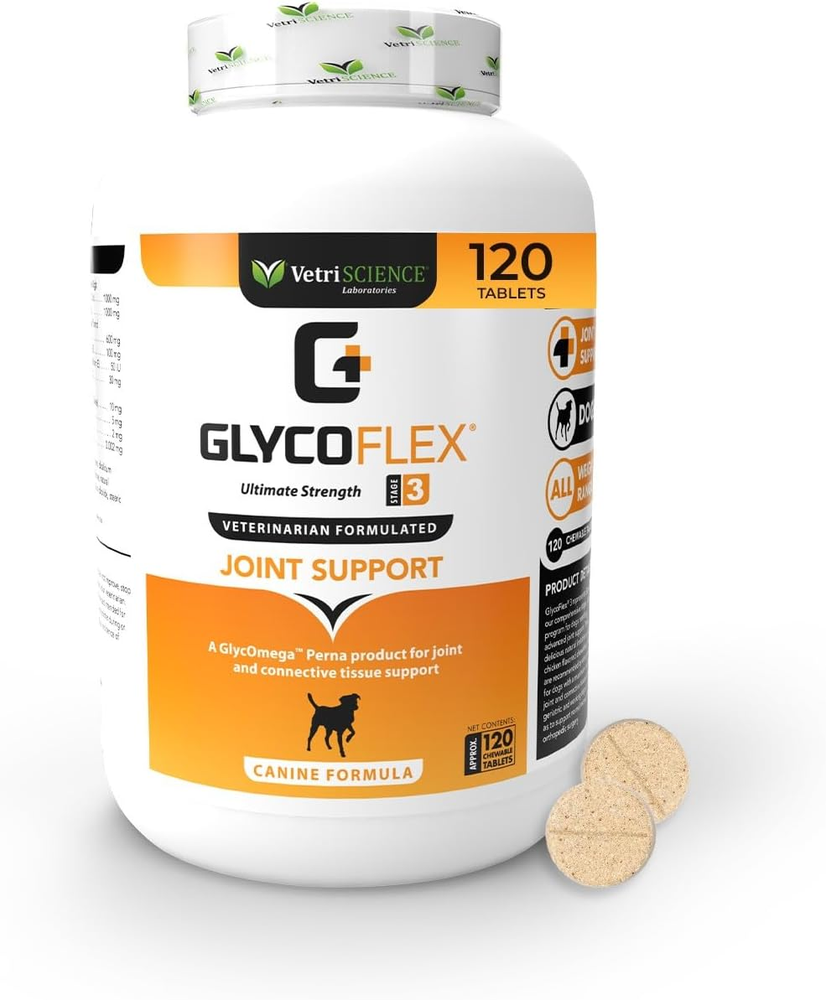 Vetriscience Glycoflex 3 Clinically Proven Hip and Joint Supplement for Dogs - M