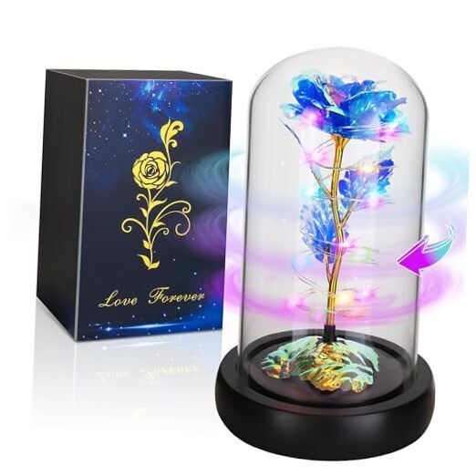 Rotating Valentines Day Gifts for Her,Birthday Gifts Rotating Blue Colorful