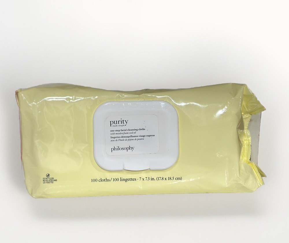 Philosophy Purity One-Step Facial Cleansing Cloths 100-Pack for Gentle Skin Cleansing