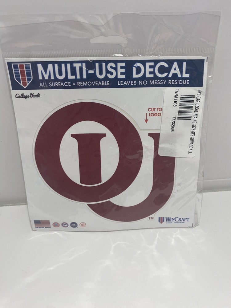 WinCraft NCAA Oklahoma Sooners Multi-Use Decal - New in Package