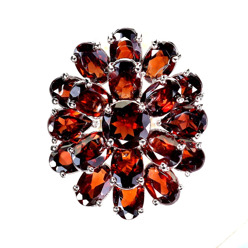 925 Sterling Silver Ring with 6mm Mozambique Garnet Gemstone Size 5.5