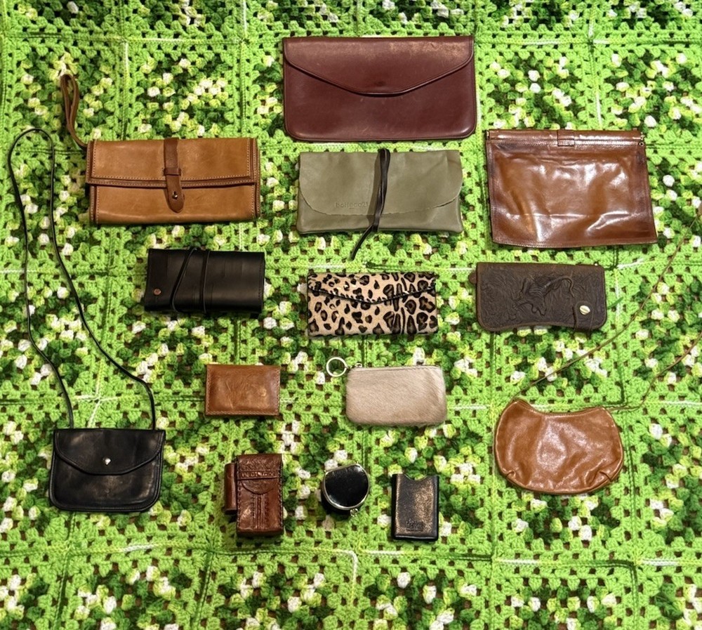 Mixed Brands Leather Bundle lot 14 Wallets Pouches Purse Clutches As Is
