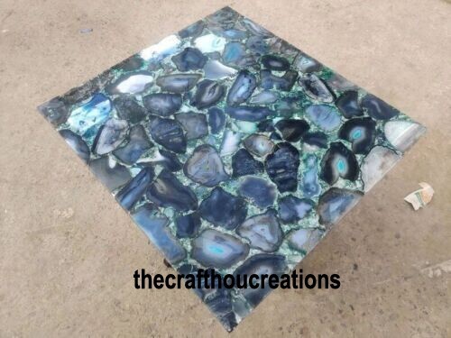 Blue Agate Coffee or Side Table Top for Living Room Holiday Sale  