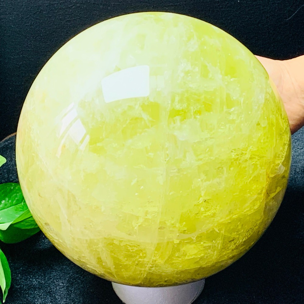 Discover the 34.58LB Natural Rainbow Citrine Quartz Sphere Crystal Ball for Healing and Spiritual Energy Enhancement