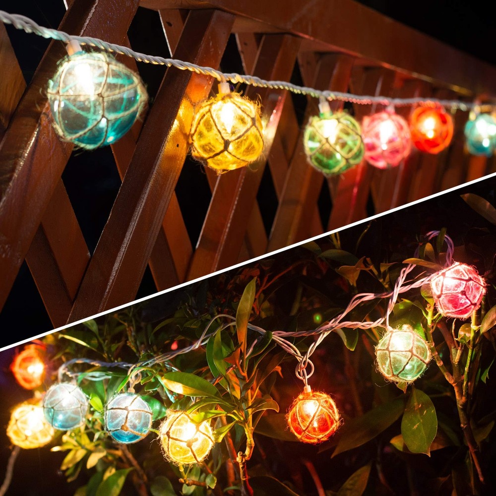 Nautical Fishing Float String Lights Beach Themed Buoy String Lights Set of 1...
