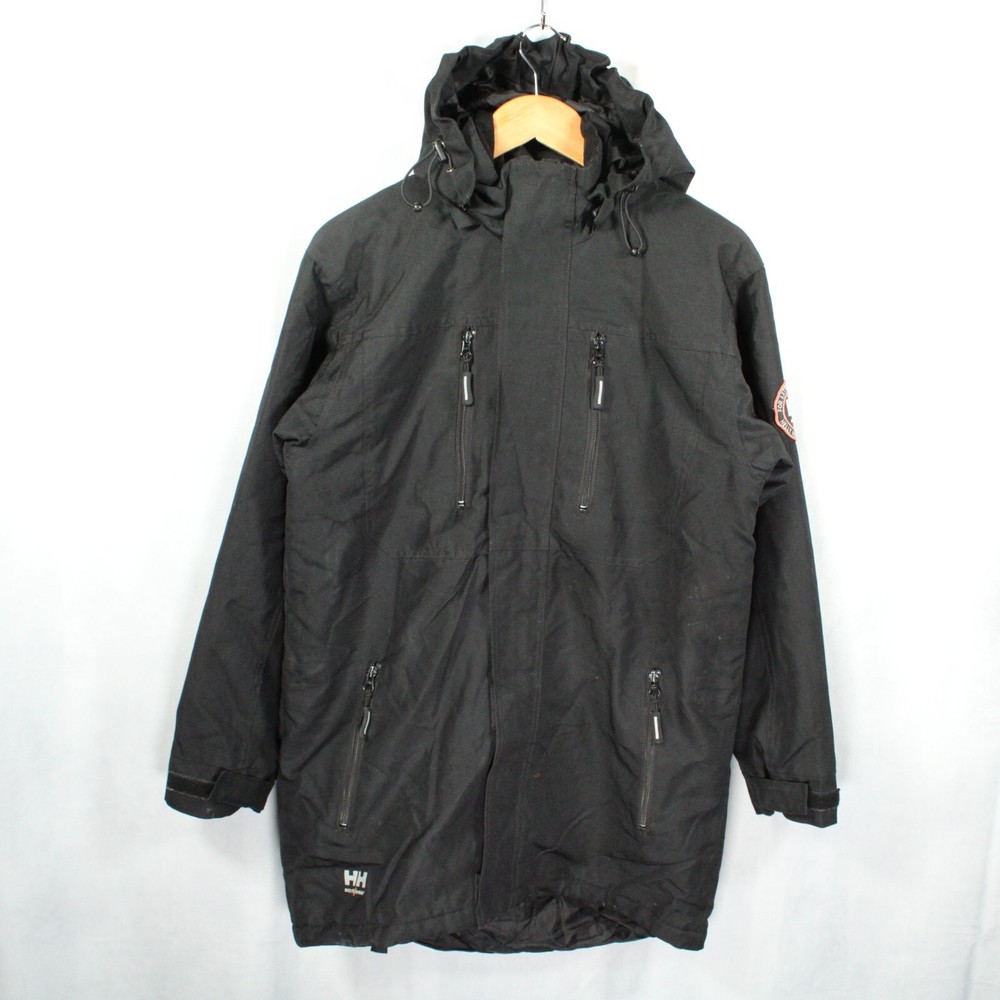 Helly Hansen Men’s Black Reflective Hooded Workwear Jacket Full Zip Small