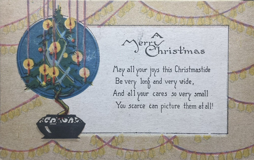 Christmas Tree Candles Arts & Crafts McDonough NY New York Vintage Postcard