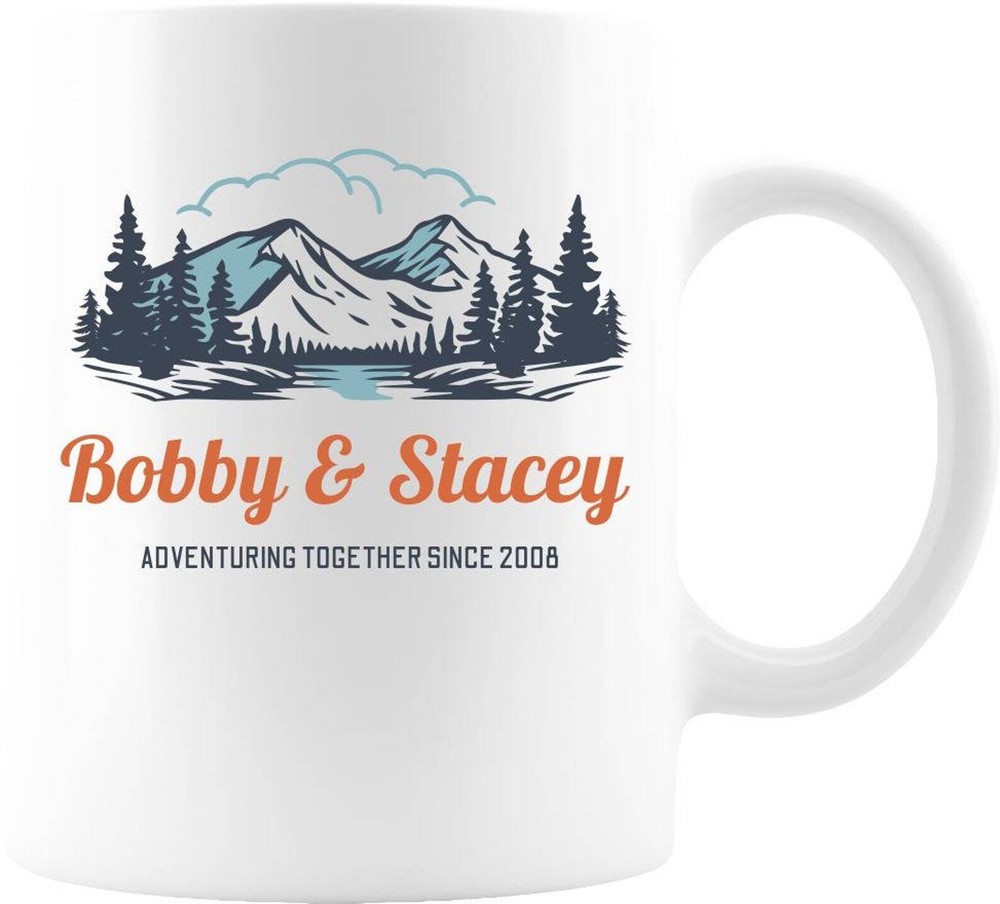 Personalized Custom Triple Peak Camping 11oz White