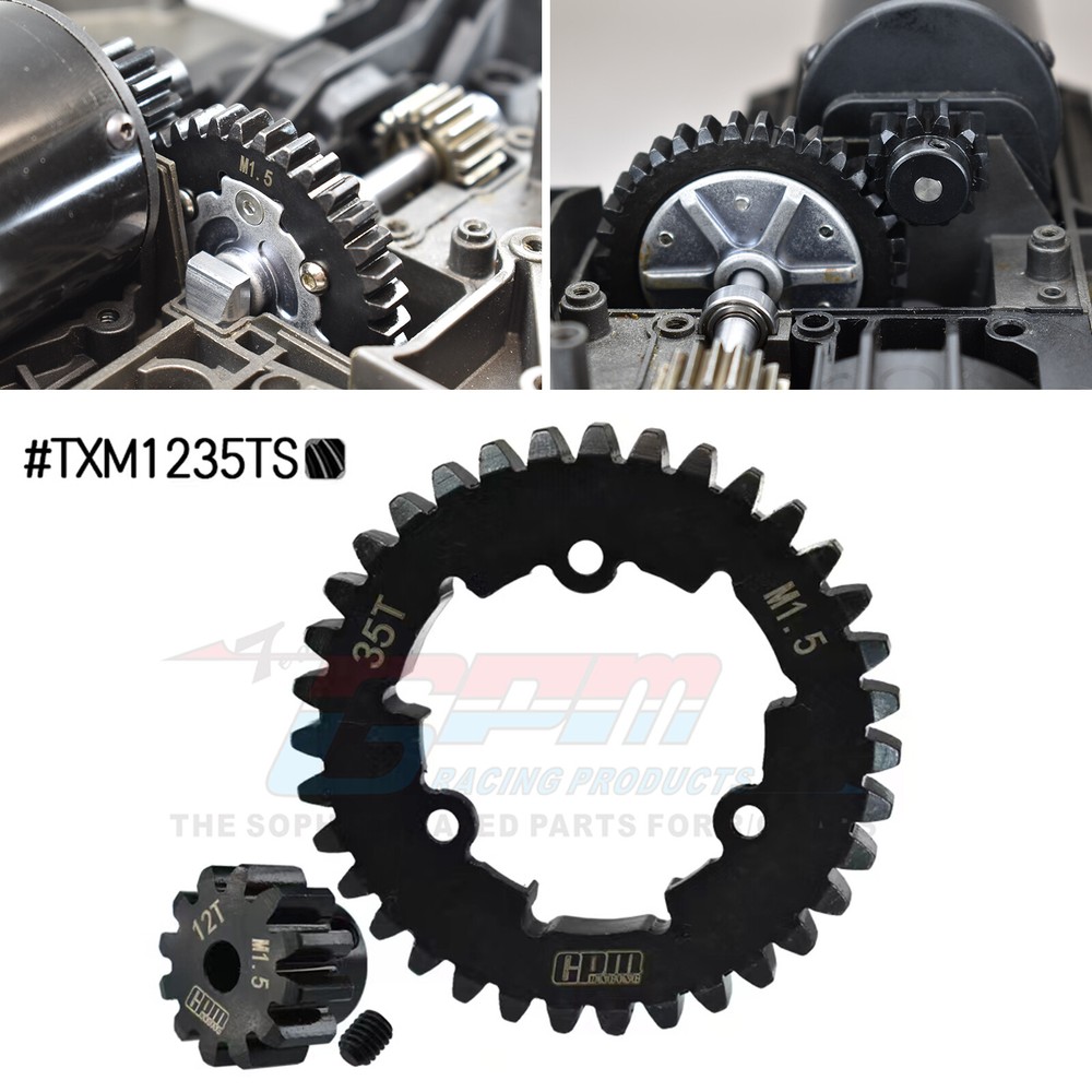 Steel 12T & 35T Pinion & Spur Gear For TRAXXAS-1/5 X-MAXX 6S 8S MONSTER TRUCK