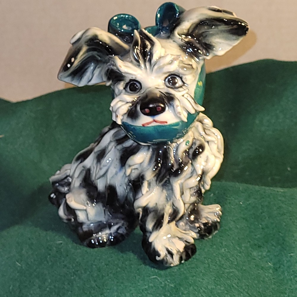 POST-CHRISTMAS SALE! Spaghetti Hair Dog, Italy, Ribbon and Bow, GC-image
