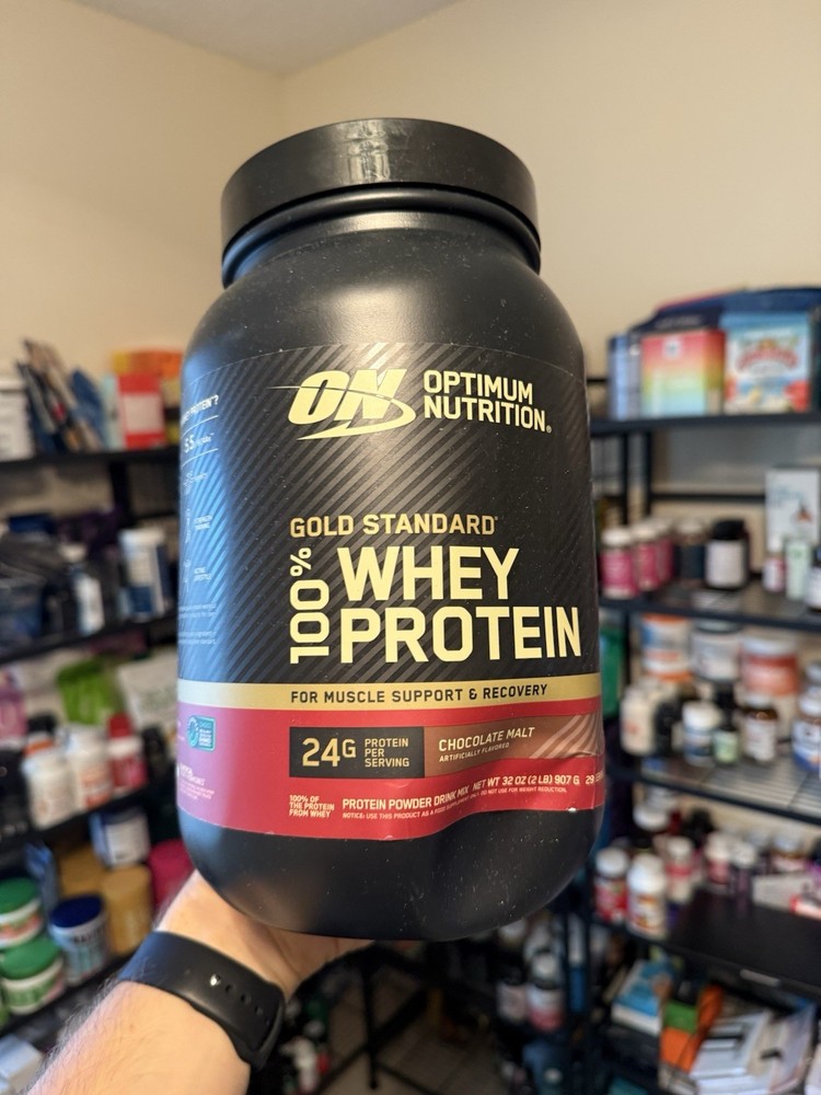 Optimum Nutrition Whey Protein Chocolate Malt 2lb New Slightly Dented