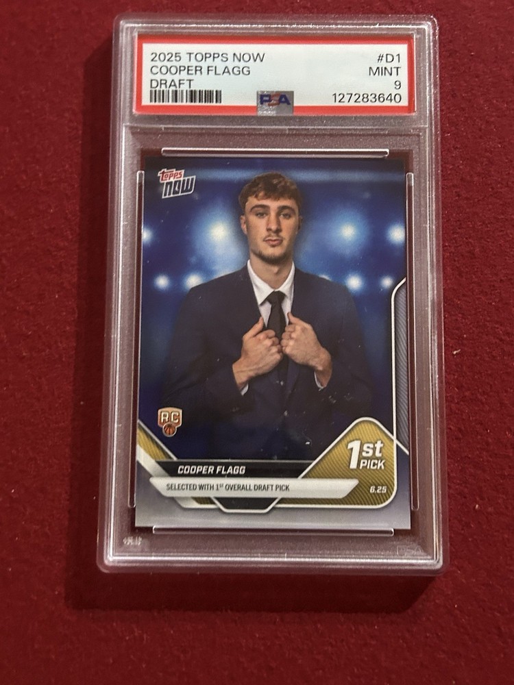 2025 Topps Now Draft Cooper Flagg #D1 RC Rookie PSA 9 MINT Dallas Mavericks
