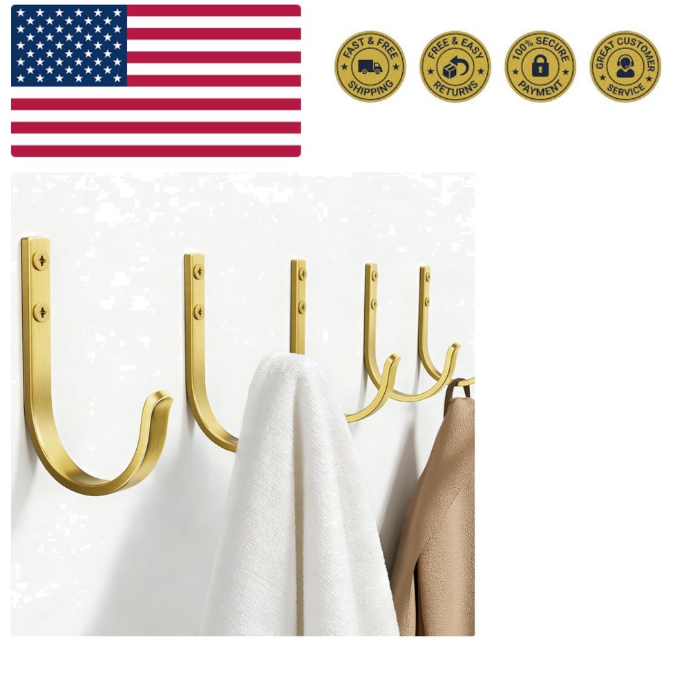 Wall Hooks for Hanging Towel/Coat - 22LB Screw in Metal Hanger Wall Mount, fo...