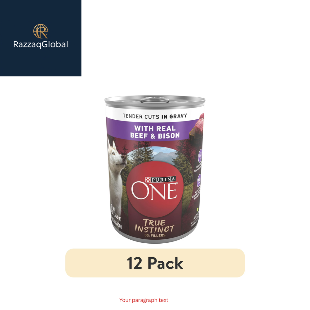 Purina ONE True Instinct Wet Dog Food, Beef & Bison, 13 oz (80 Count)