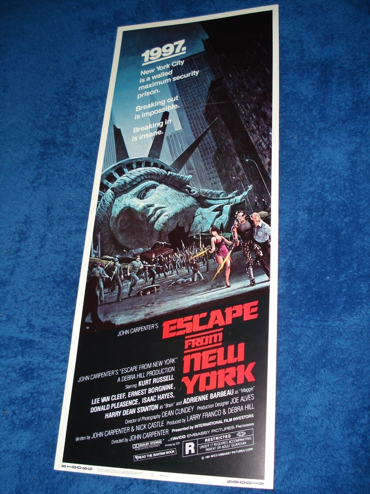 ESCAPE FROM NEW YORK Original 1981 Insert Poster-Kurt Russell, Adrienne Barbeau