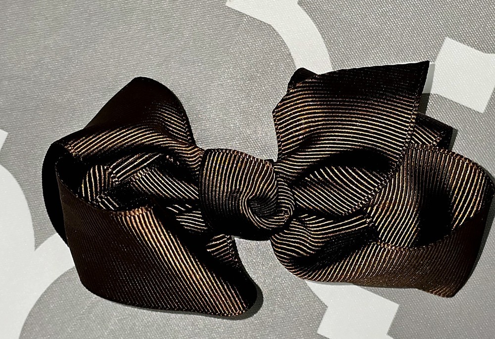 Brown 4 inch Hair Bow Brown Hair Piece Girl's Hair Clip Handmade Bow Hair Clip