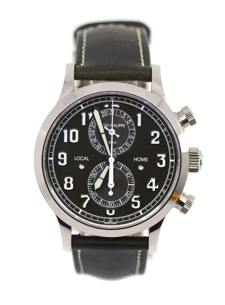 Patek Philippe 5924G Pilot Travel Time 18K White Gold Luxury Watch