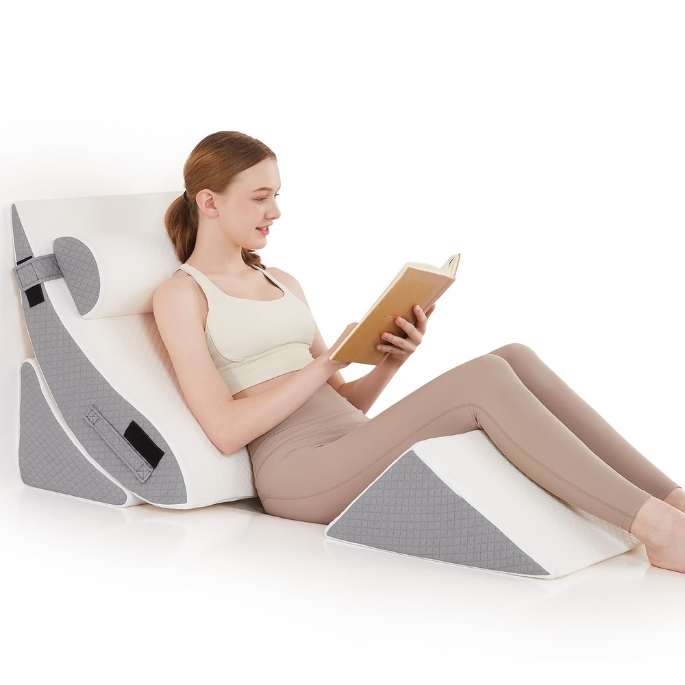 4PCS Adjustable Orthopedic Bed Wedge Pillow Set for Post-Surgery Support
