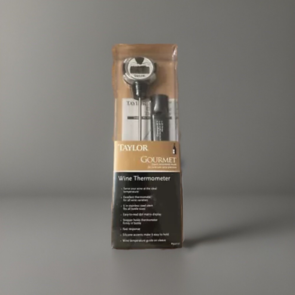 Taylor Gourmet Connoisseur Series Wine Thermometer Digital Display Stainless