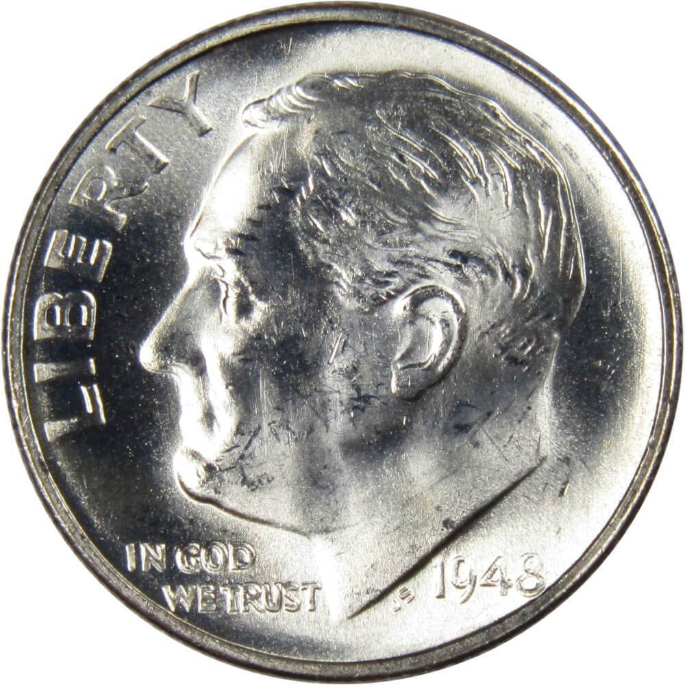 1948 S Roosevelt Dime BU Uncirculated Mint State 90% Silver 10c US Coin