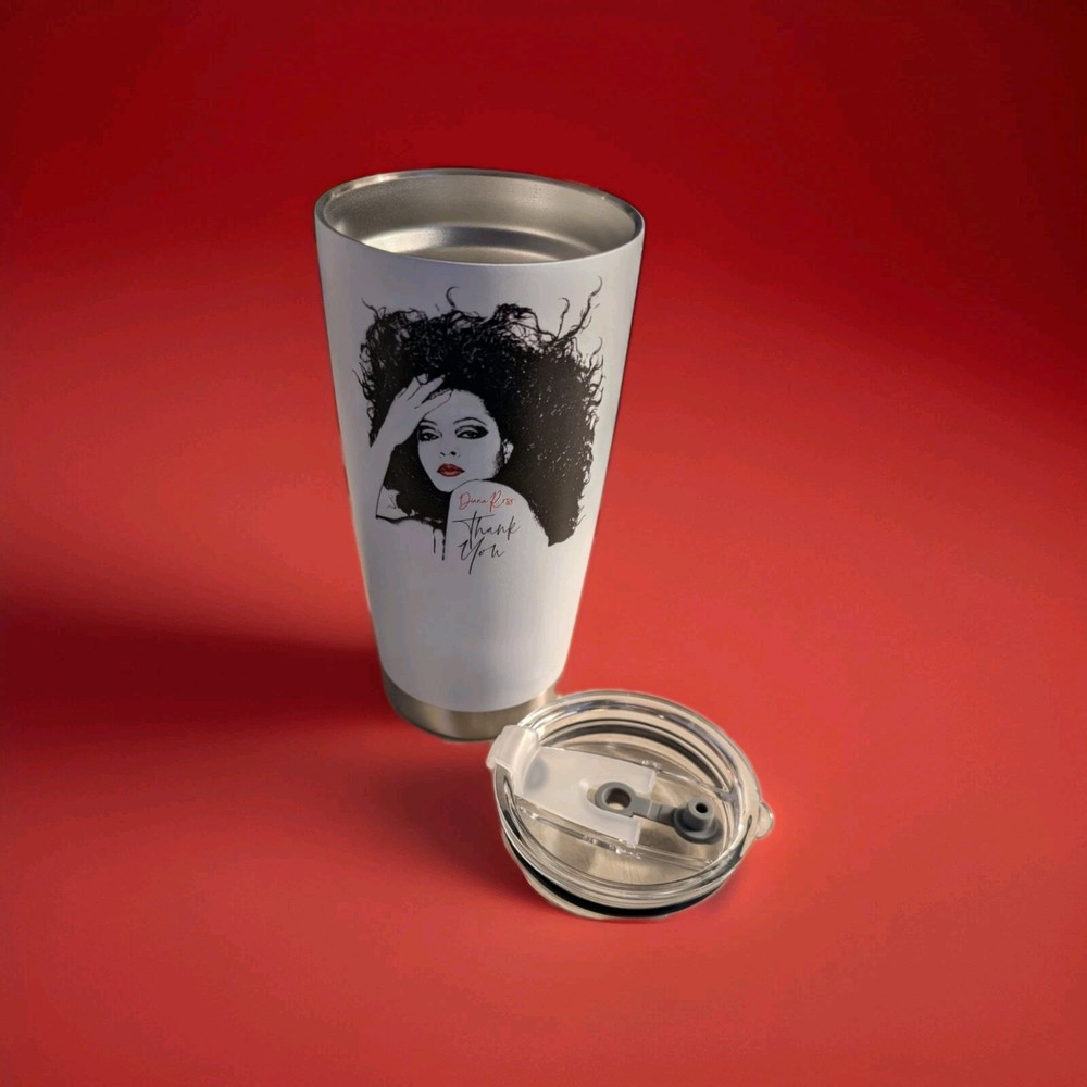 DIANA ROSS RED LIPSTICK 20oz. INSULATED TUMBLER,THANK YOU PROMO