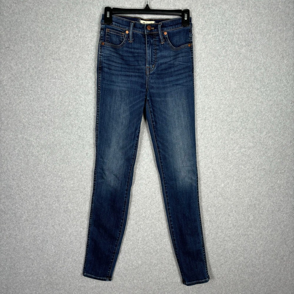 Madewell Womens Tall Size 25T 10-Inch High Rise Skinny Ankle Jeans Dark Wash