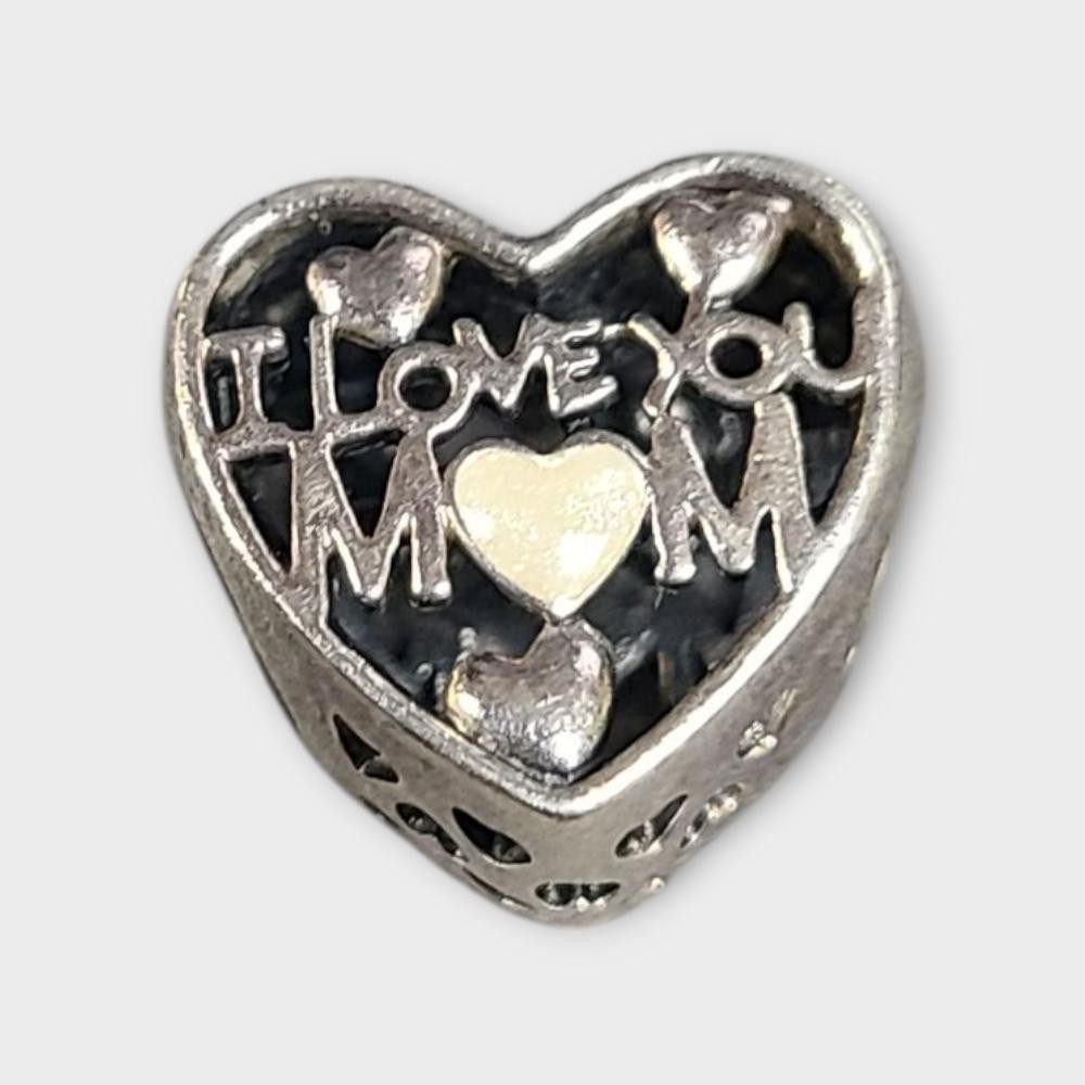 Pandora Sterling Silver I Love You Mom Heart Charm S925 SPG064061