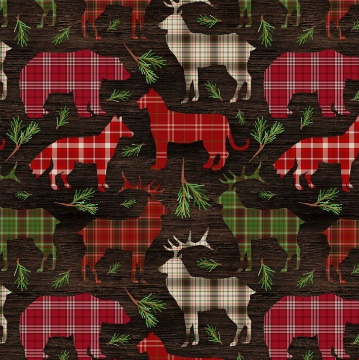 Timber Creatures Seasonal Fabric 1/2 Yard Precut 100% Cotton by David Textiles  -image