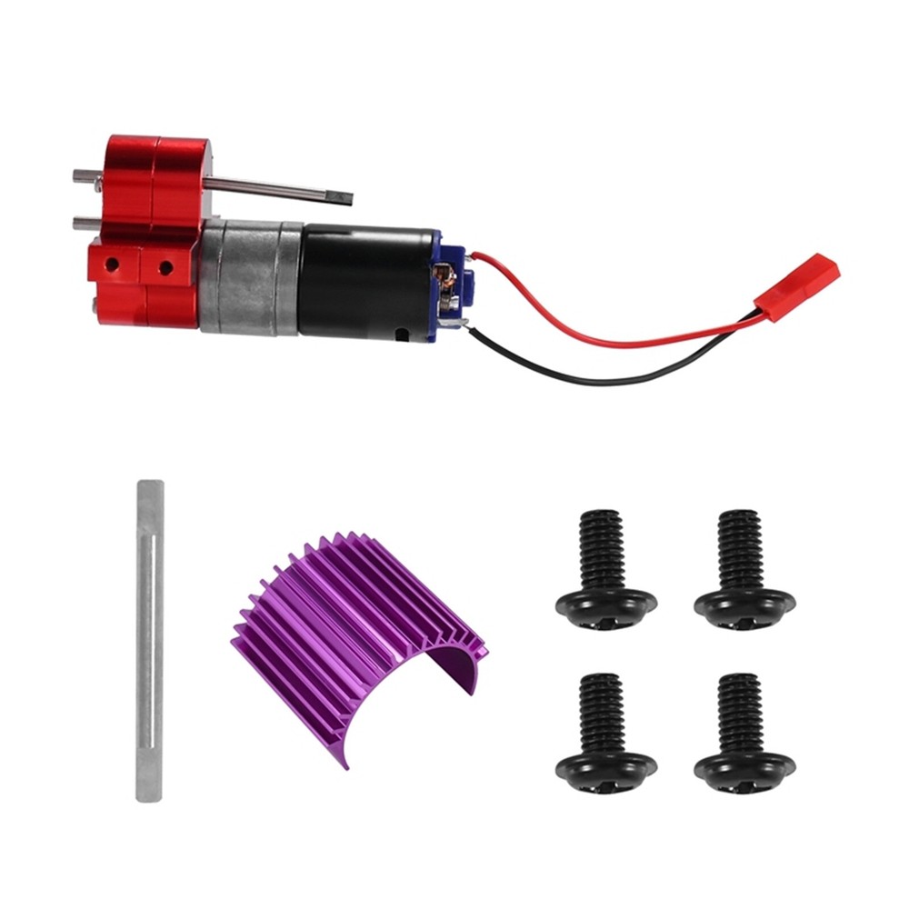 For WPL MN RC Car Metal Heat Sink Gear Box with 370 Brush Motor Gearbox Assembly