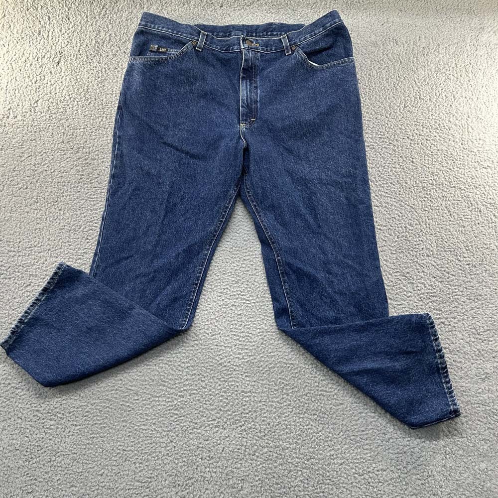 Lee Jeans Mens 38x30 90s Straight Leg Dark Wash Blue Pants