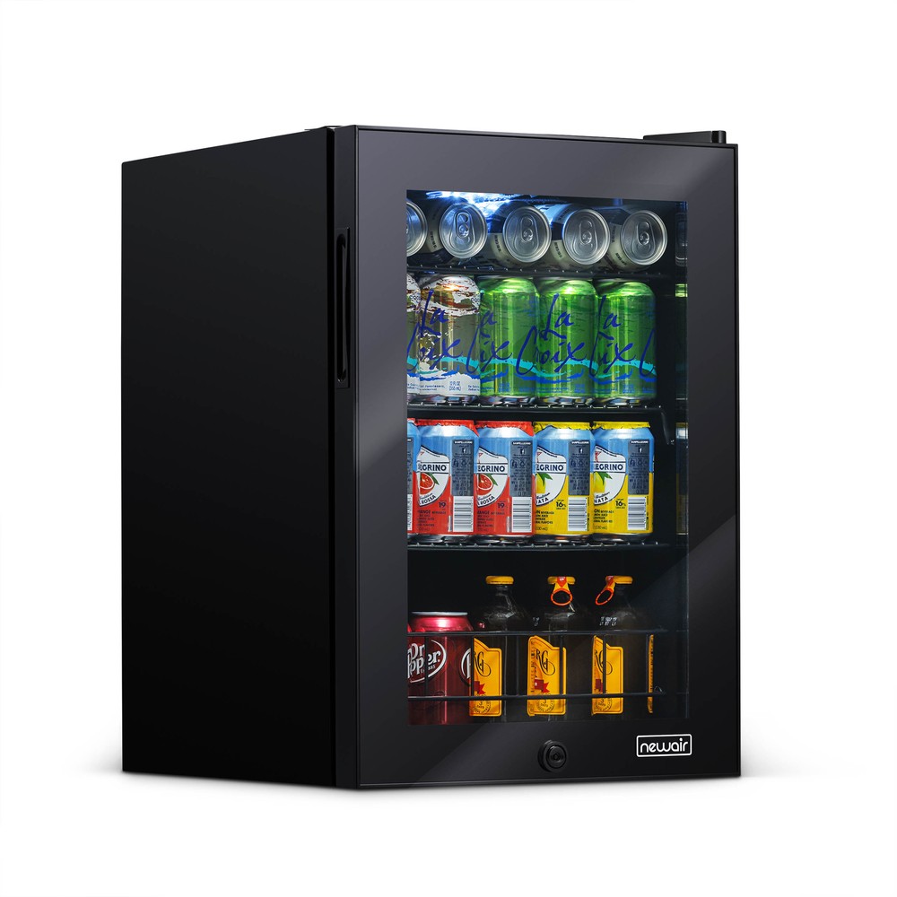Newair 90 Can Freestanding Beverage Fridge in Onyx Black