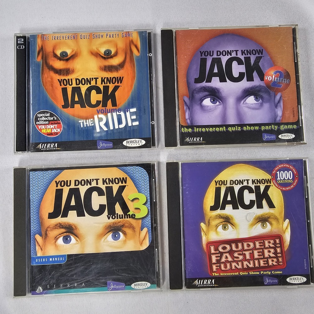 You Don’t Know Jack Louder! Faster! Funnier! RARE PC CD Rom Game + 3 More READ!