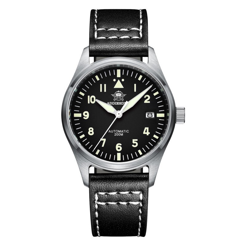 ADDIESDIVE NH35A 20Bar Waterproof Super Luminous Leather  Diver Men's Watch