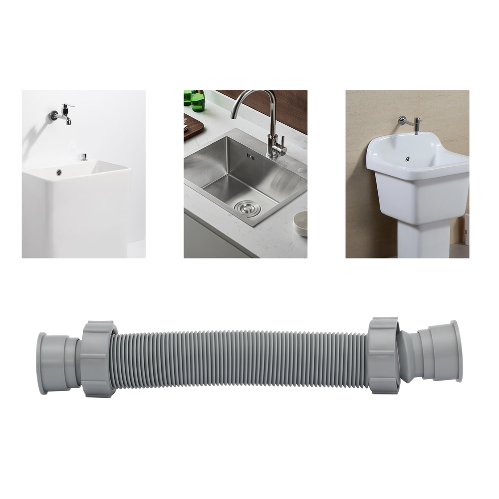 Bathroom Kitchen Flexible Tube Pipe Sink Basin Water 1-1/2 P-Trap Drain Hose