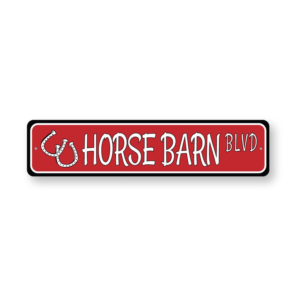 Vintage Style Horse Barn Street Metal Sign for Rustic Decor