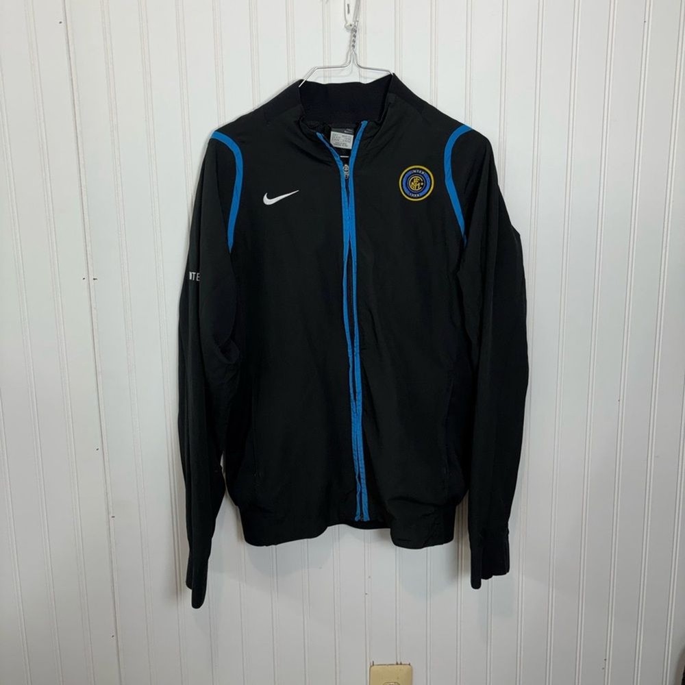 Nike vintage 06-07 Men's inter Milan Soccer Black full zip Windbreaker jacket