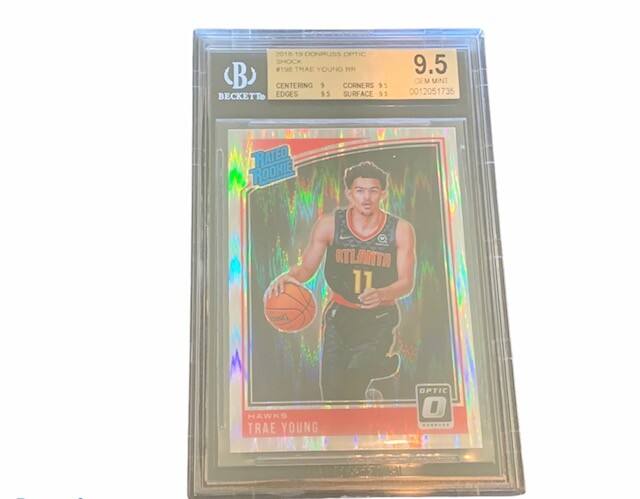 Trae Young Rookie RC BGS 9.5 Hawks 2018-19 Donruss Optic Shock sp Rated insert