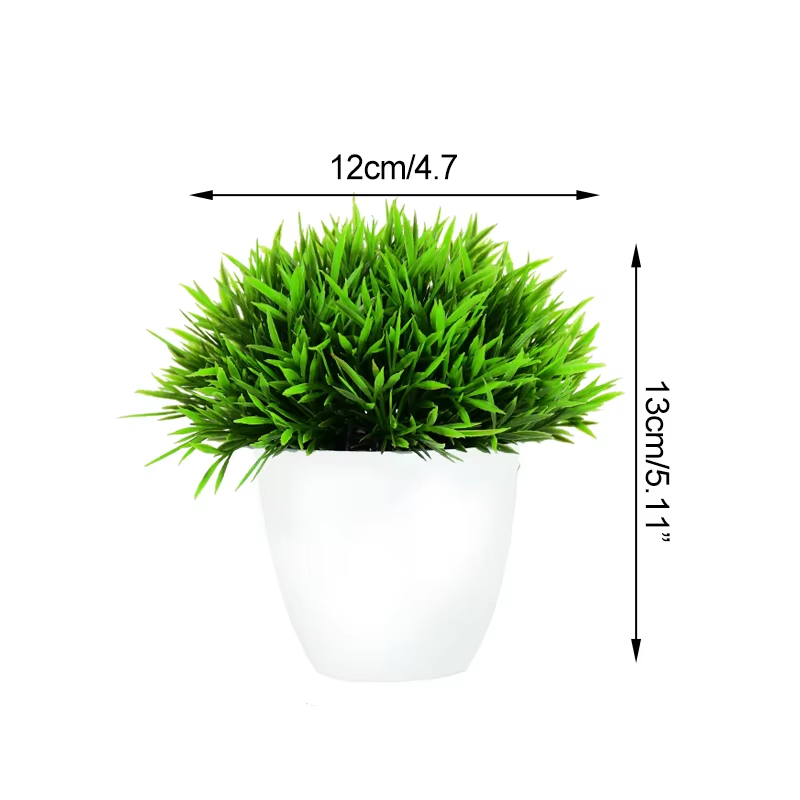Artificial Plants Potted Green Bonsai Small Tree Grass Plants Pot Ornament