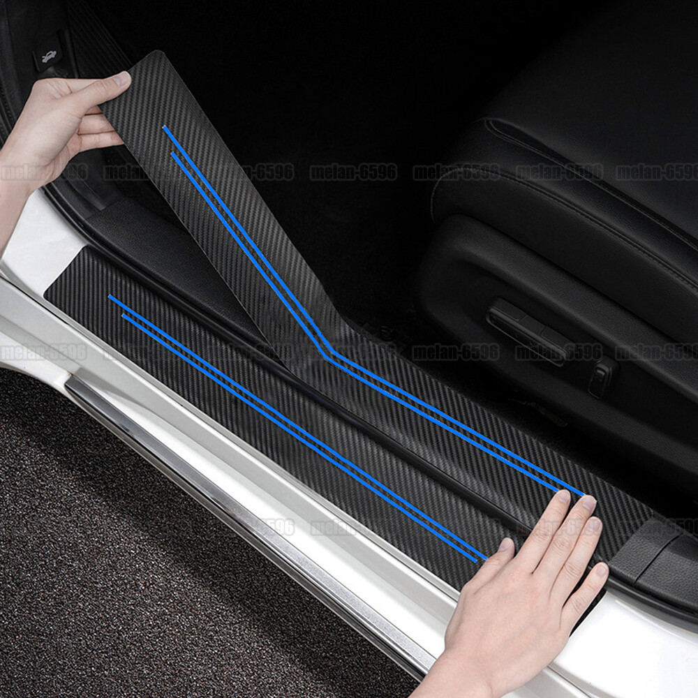 4pcs Car Door Sill Protector Anti-Scratch Sticker Cover Accessories