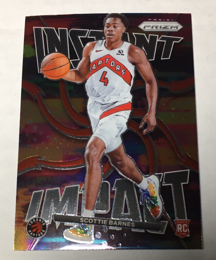 2021-22 Panini Prizm Scottie Barnes Rookie RC #16 Toronto Raptors Instant Impact Card
