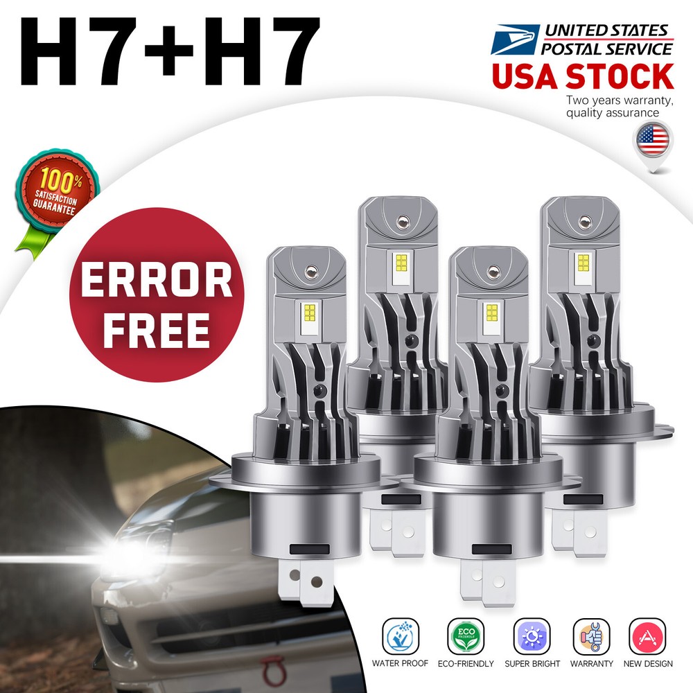 H7+H7 Combo LED Headlight High&Low Beam Fog Light 6000K For BMW 328i 330i CANbus