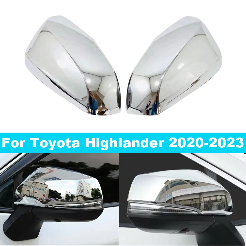For Toyota Highlander 2020-2023 Rearview Side Mirror Cover Wing Cap Trim Silver