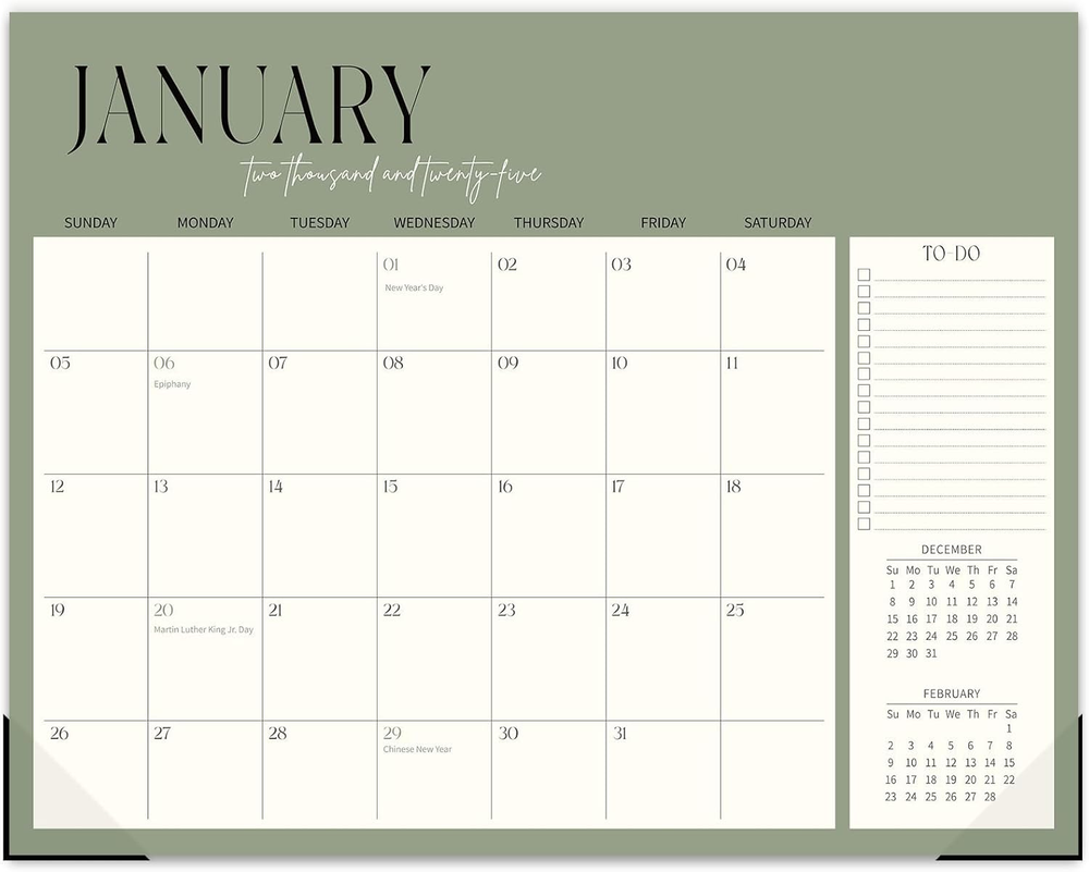 Desk Calendar 2025, Desk Top Calendar 2025, 18-Month School Year Desk/Wall Calen