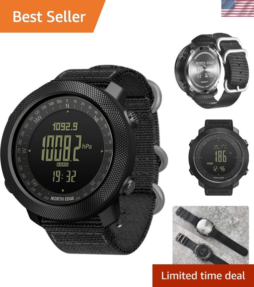 Military Tactical Watch for Men - Rugged Survival Digital Wristwatch with Durable Design for Outdoor Adventures