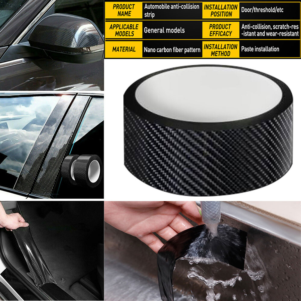 3cm Carbon Fiber Car Sticker Door Sill Scuff Anti Scratch Tape Styling Tr M