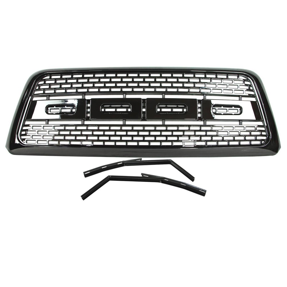 Car Front Grill for 2004-2008 Ford F150 Glossy Black Grille NOT FIT SVT Raptor